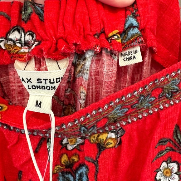 NWT($168) MAX STUDIO FLORAL TIERED COTTON BLEND MAXI
RED FLOATY FLORA Size Med - Picture 13 of 14